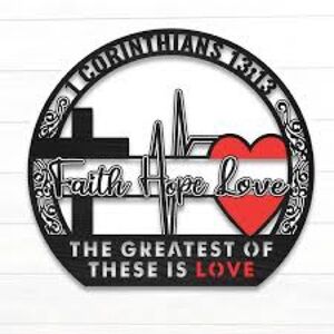 Faith Hope Love Cosmetic Bag - Black and Red